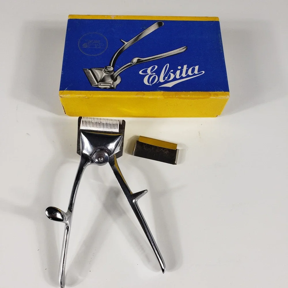 Vintage Elsita 623 Manual Hair Clippers Made in‎ Germany Chrome Original Box EUC